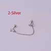 Boucles d'oreilles tendance en acier inoxydable pour femmes, 1 pièce, chaîne à Double perçage, fleur coréenne, Zircon, clous de perçage, bijoux à la mode