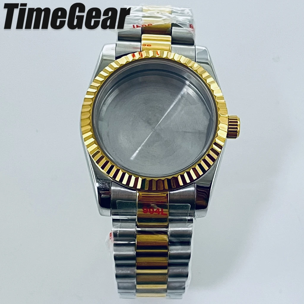 Silver Gold Rose Presidential Watch Case with Bracelet - 36mm/40mm