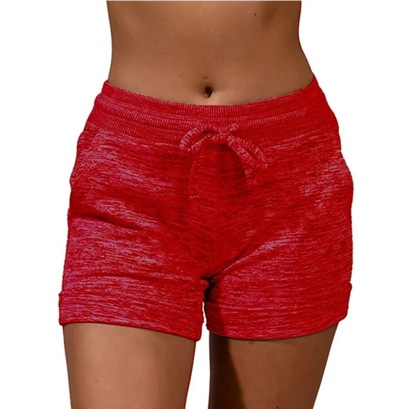 Women's Shorts Elastic Drawstring Solid Sports Straight Pants Summer Lightweight Clothing Fashion Female Streetwear Home