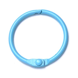 Set of 10 Colorful Metal Alloy O-Ring Keychain Jump Rings for DIY Jewelry and Crafts (Sky Blue)