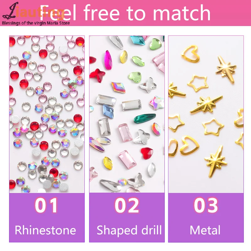 치과 보석 크리스탈 다이아몬드 장식 DIY 도구, 다양한 모양, 컬러 치아 쥬얼리, 아크릴 의치, 1 세트