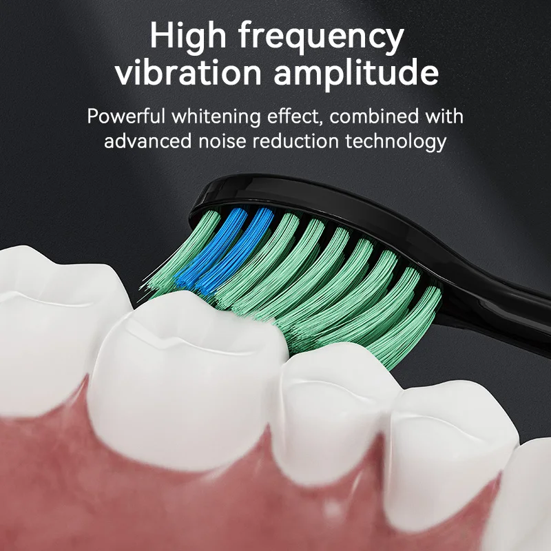SUNUO Black White Sonic Electric Toothbrushes For Adult 5 Modes USB Charging IPX7 Waterproof Visual Electric Toothbrush