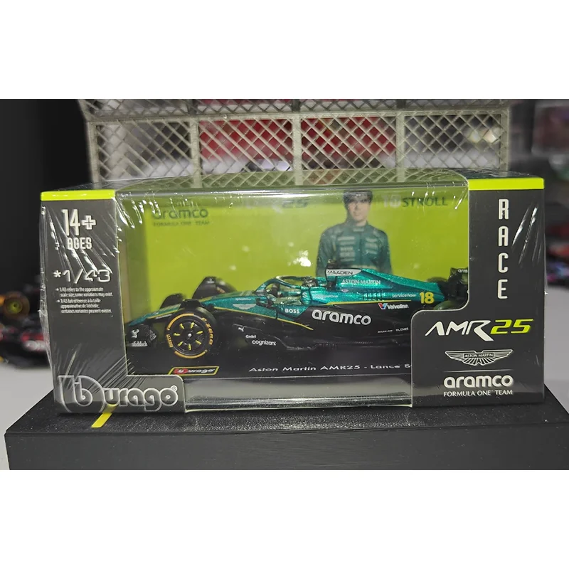 New In Stock 2025 Bburago F1 1:43 Aston Martin Amr25 Series Alloy