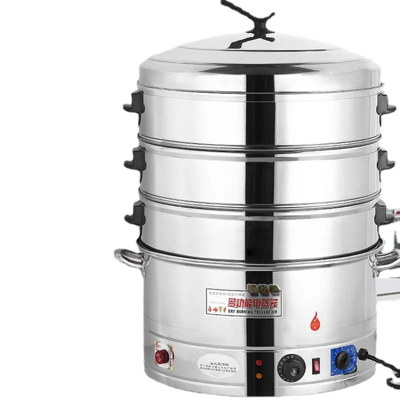 

Electric steamer, large and large, commercial stainless steel steamer, large capacity steamer for steaming fish and steamed buns