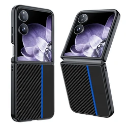 Carbon Fiber Pattern Anti-Fall Ultra-Thin Leather Flip Phone Case for MIX Flip (Blue)