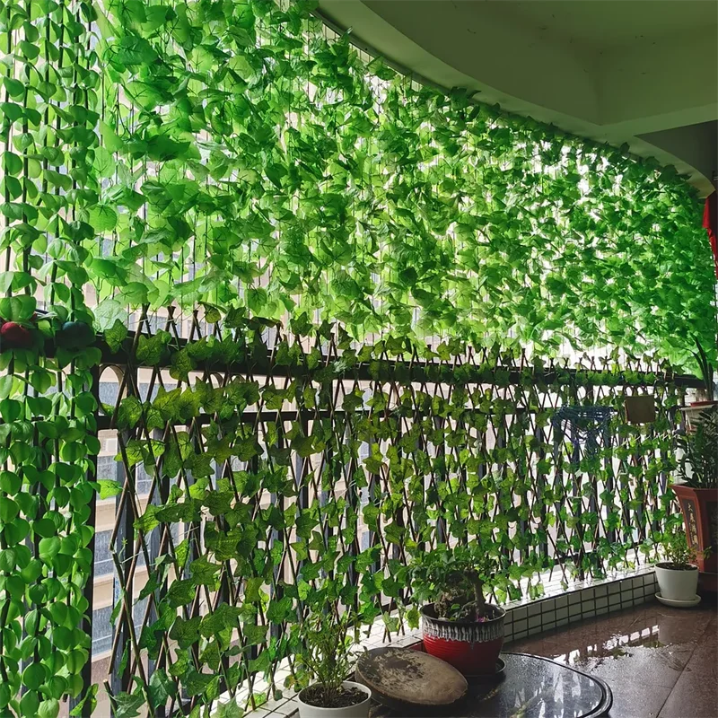 11M Artificial Plant Green Ivy Leaf Garland Fake Plant Creeper Hanging Vine Outdoor DIY Garden Wall Wedding Party Home Decor 2