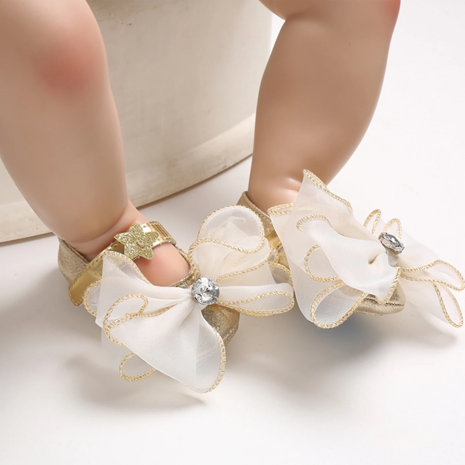 Princess Flower Baby Girl Dress Shoes Cute Infant Mary Jane Flats Non-Slip Rubber Soft Sole First Walkers Toddler Crib Shoes 3