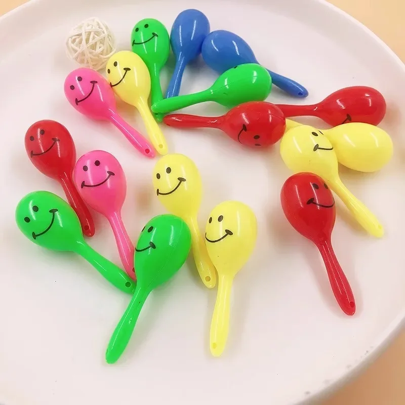 10pc Children's Auditory Training Percussion Instruments Smiling Face Sand Hammer Early Childhood Education Props Originality CN