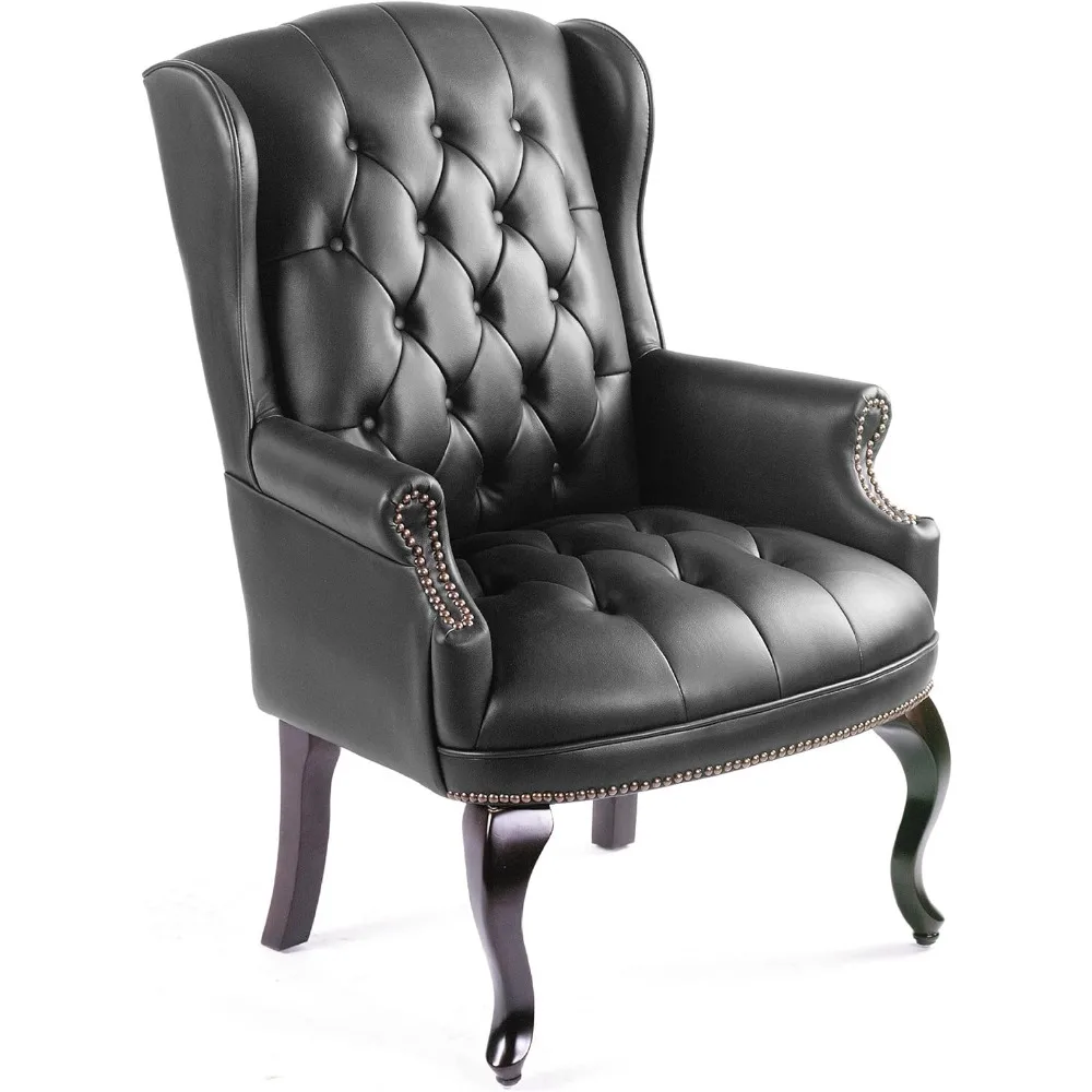 

High Back Executive Office Chair with Leather Upholstery and Lumbar Support