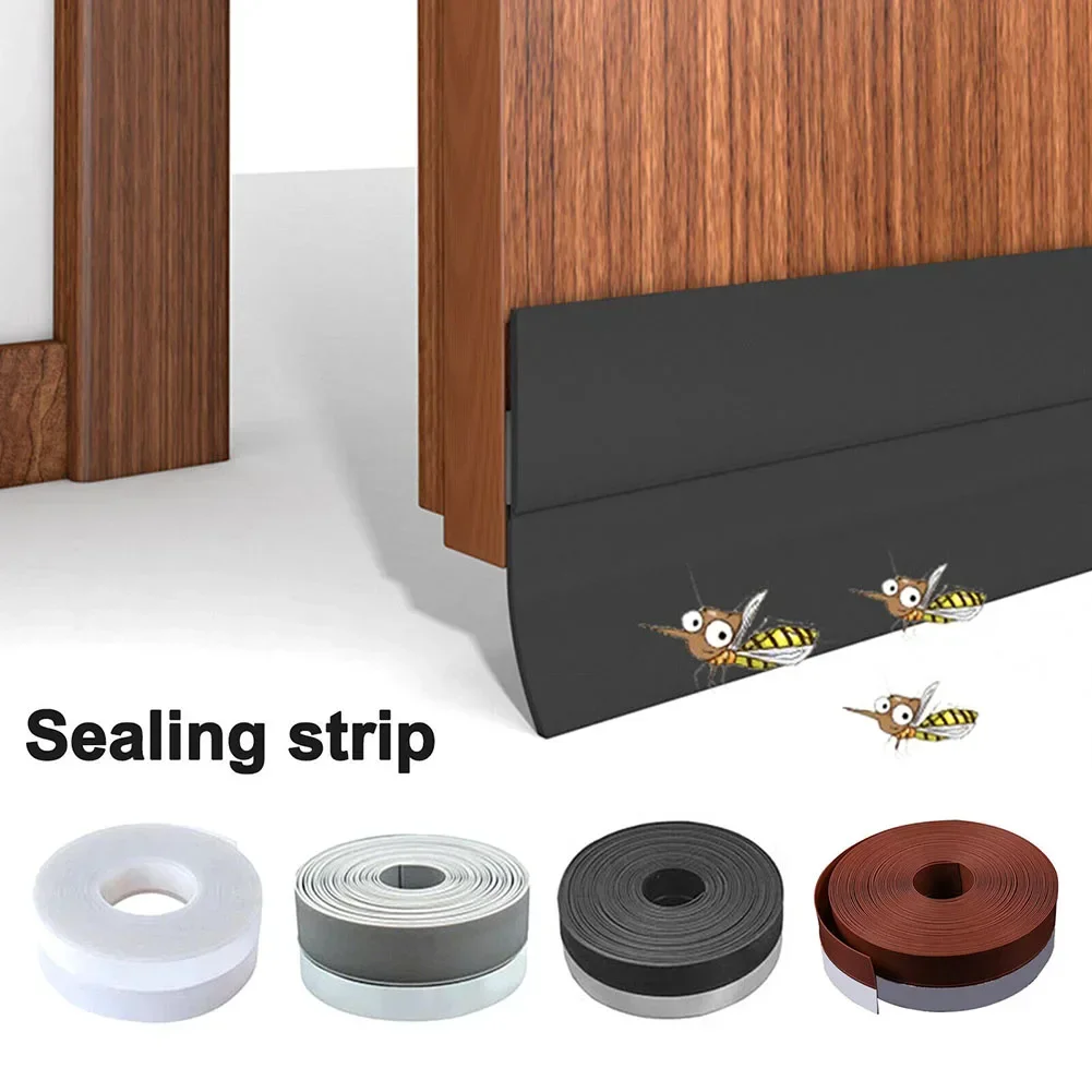 100cm Door Bottom Sealing Strip Tape PVC Draught Excluder Draft Weather Seal Self Adhesive Weatherstrip Windproof Stopper