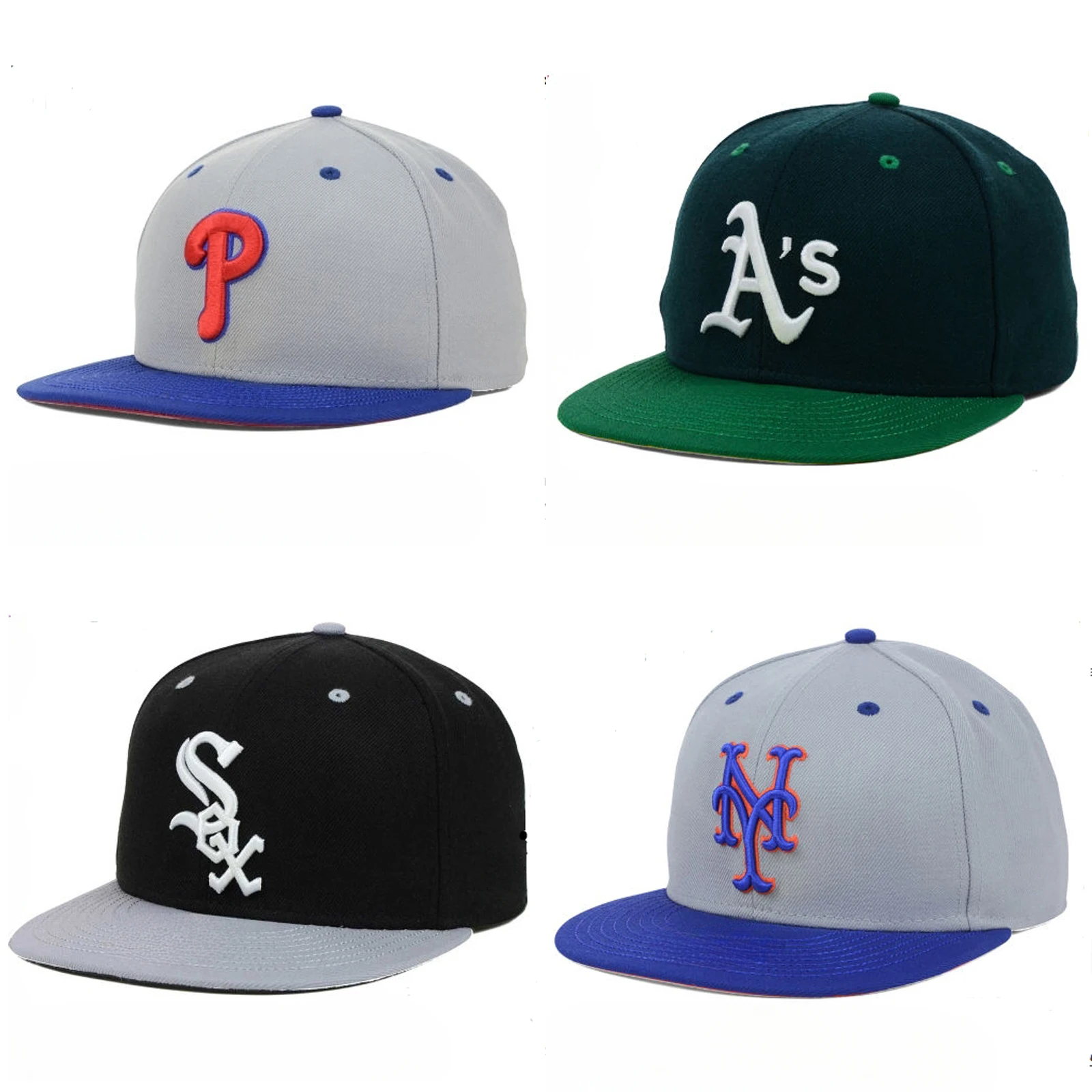 Summer Men Women Fitted Baseball Cap Hip Hop Street Chrome Flat Brim