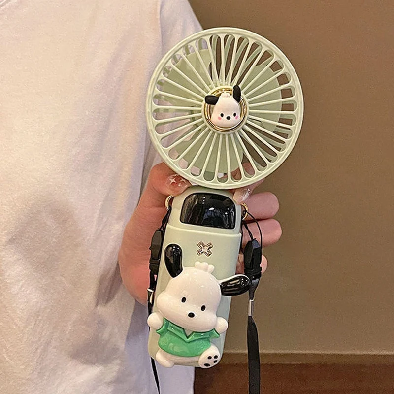 

Kawaii Figure Doraemon Handheld Usb Fan Student Foldable Cartoon Pochacco Anime Desktop Battery Power Fan with Phone Holder