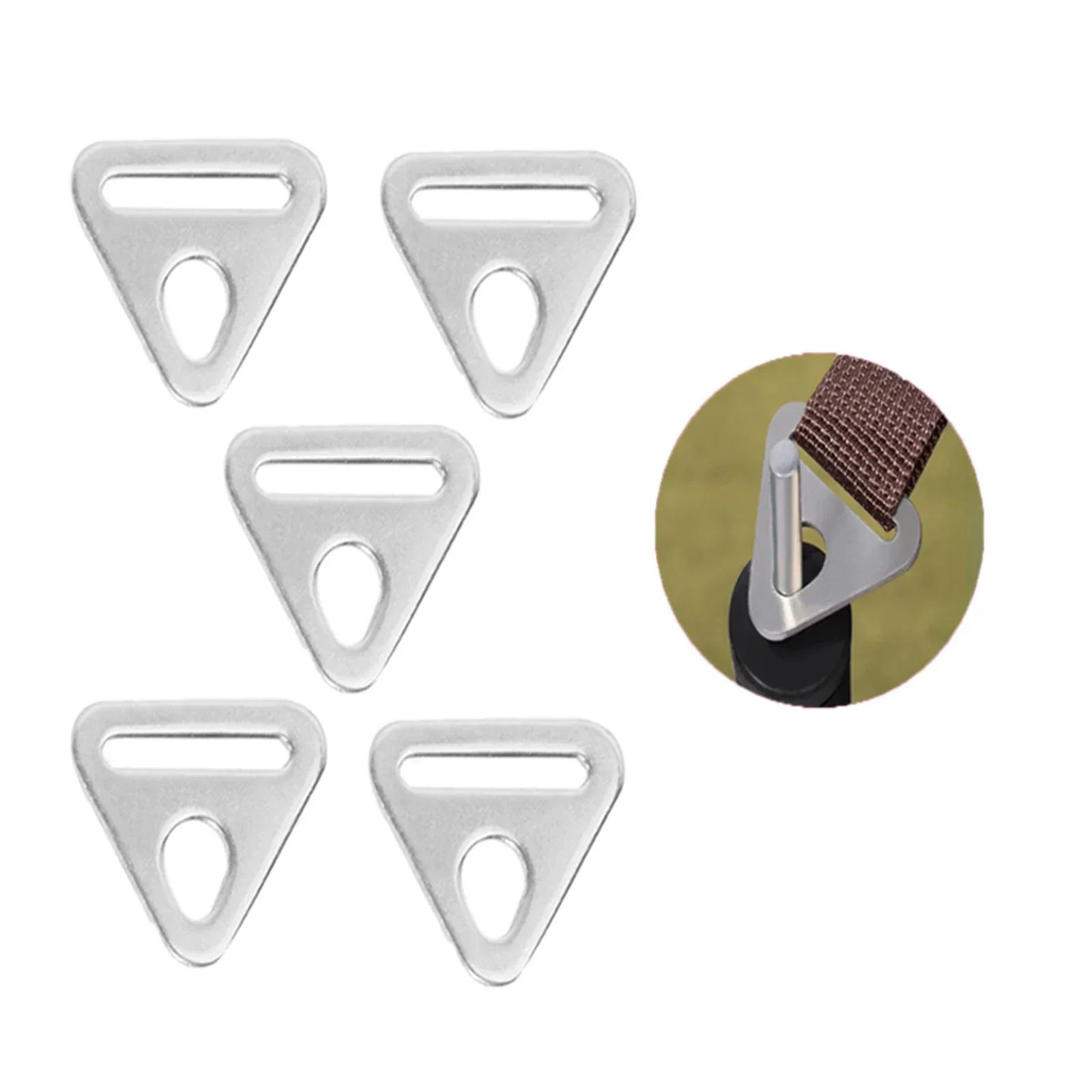 Camping Tent Accessories,Camping Tent Fasteners,Camping Cord Buckles,Camping Rope Buckle 5pcs 15/20/25mm Metal Adjuster Ring Bar Swivel Clip D Buckles Tent Awning Wind Rope Pull Point Reinforcement TriangleBuckle
