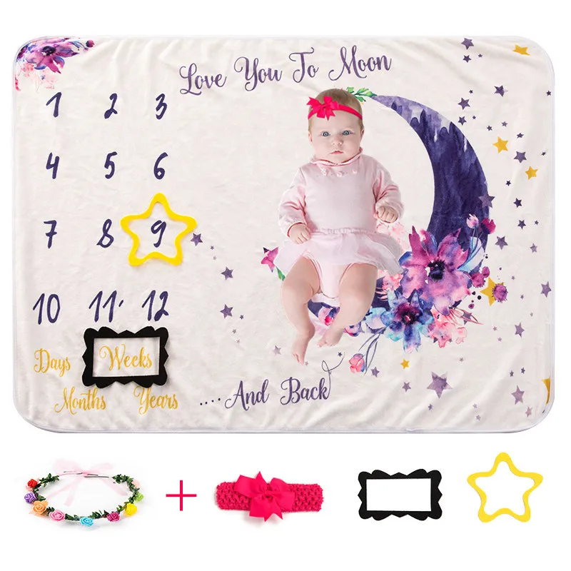 Premium Flannel Blanket for Baby Photography - Perfect for Milestone Monthly Photoshoots Photoshoot Accessories 3