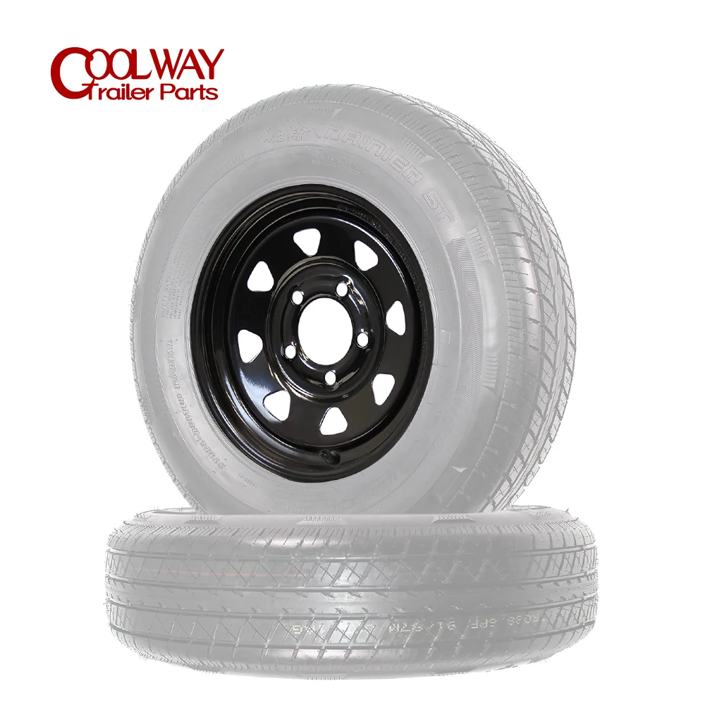 13 Inch X 4.5J Black Spoke Trailer Rim 5 -114.3 Car Bolt Pattern Caravan Boat RV Parts Accessories