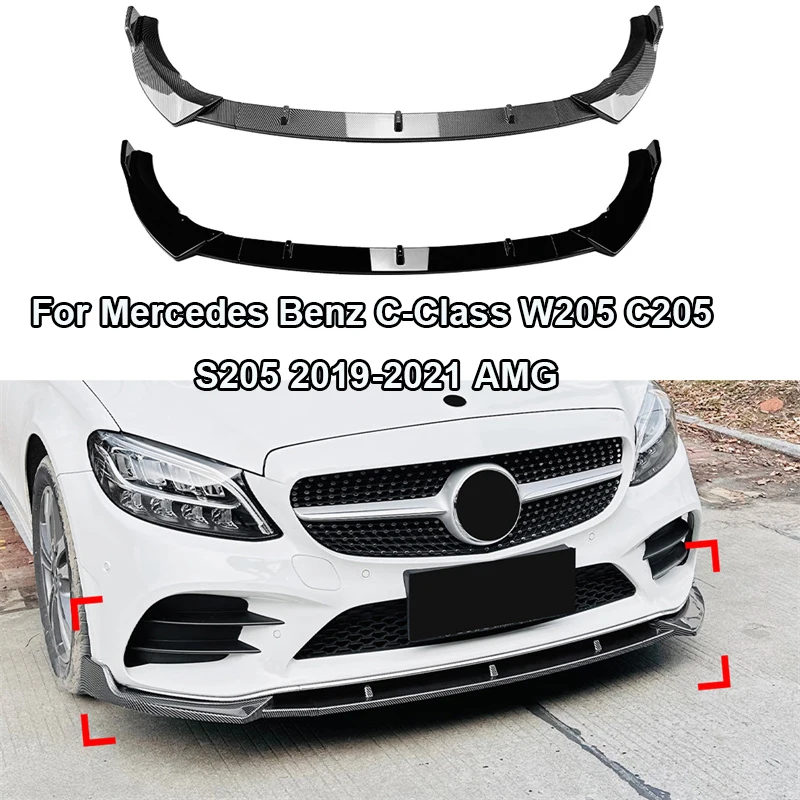 

Сплиттер для нижнего переднего бампера Mercedes Benz C-Class W205 C205 S205 2019-2021 AMG