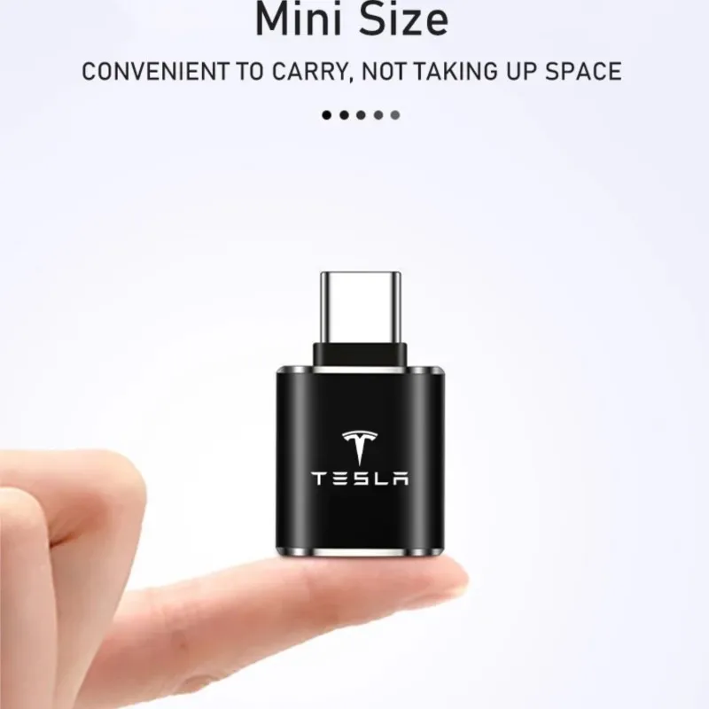 테슬라 모델 3 Y S X 사이버트럭 장난감 스티커 코일 스페이스엑스 차량용 타입-C to USB 3.0 인터페이스 미니 컨버터 충전 어댑터