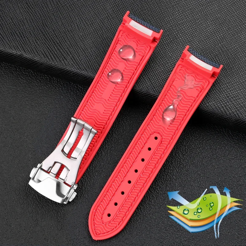 High quality Silicone watchband for Omega Chaoba ocean seahorse diving 600 America Cup Limited Edition Series strap 20 22mm belt
