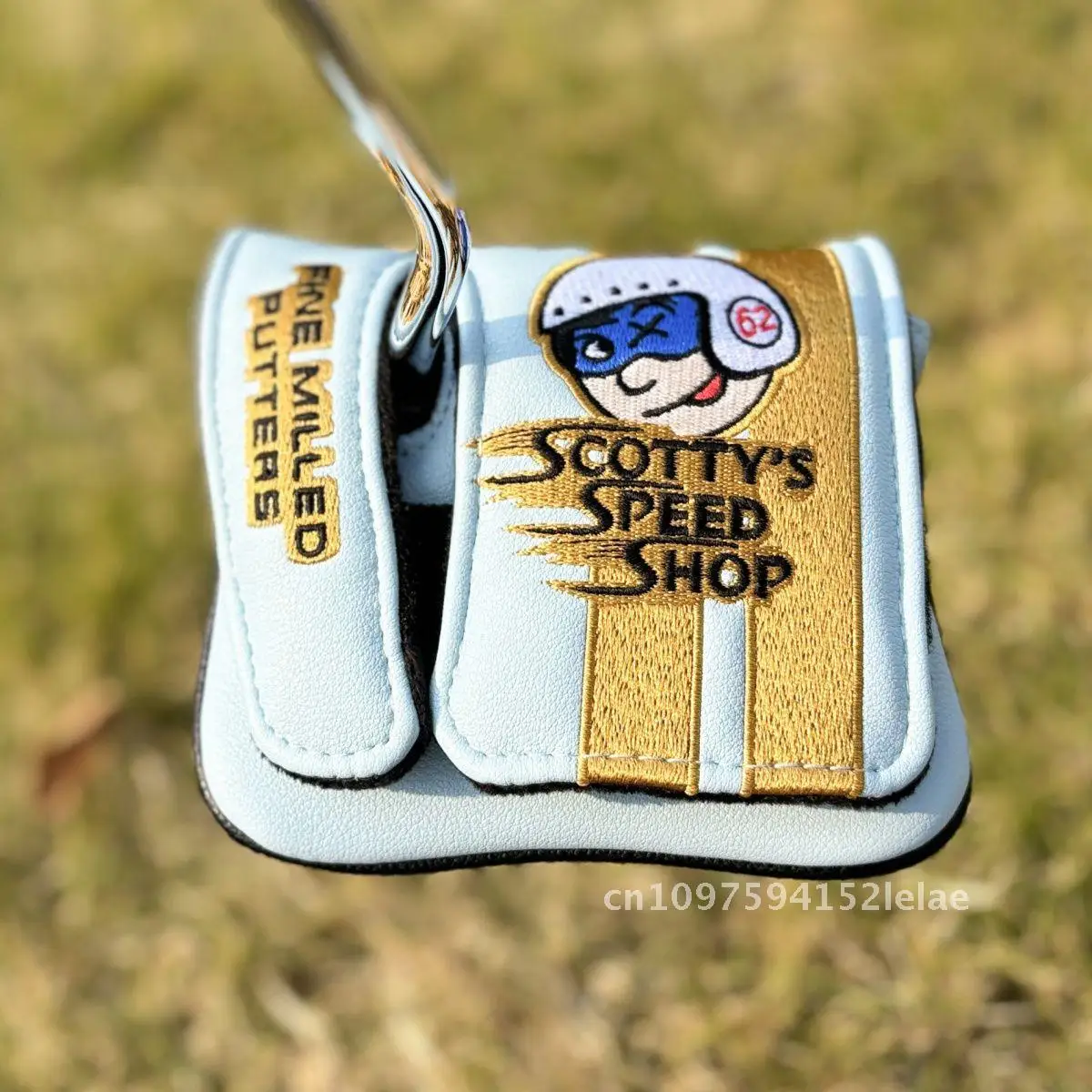 Description Picture 4 of itemGolf Push Rod Ball Head Protective Cover Motorcycle Boy PU Half Round Straight Iron Wood Rod Ball Head Cap Cover