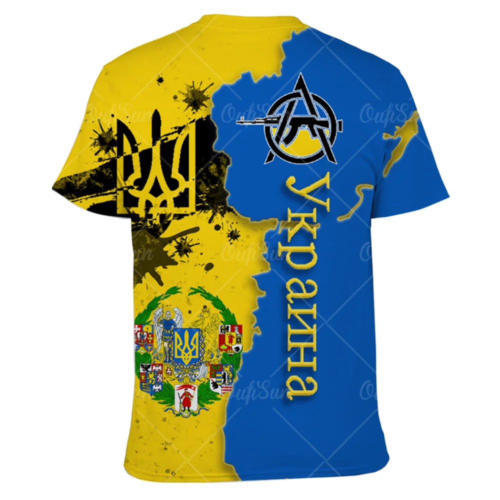 Vintage 3D Printed T-Shirts for Men Ukrainian T Shirt Men Clothing New Flag Short Sleeves Summer Fashion O-Neck Harajuku Top Tee