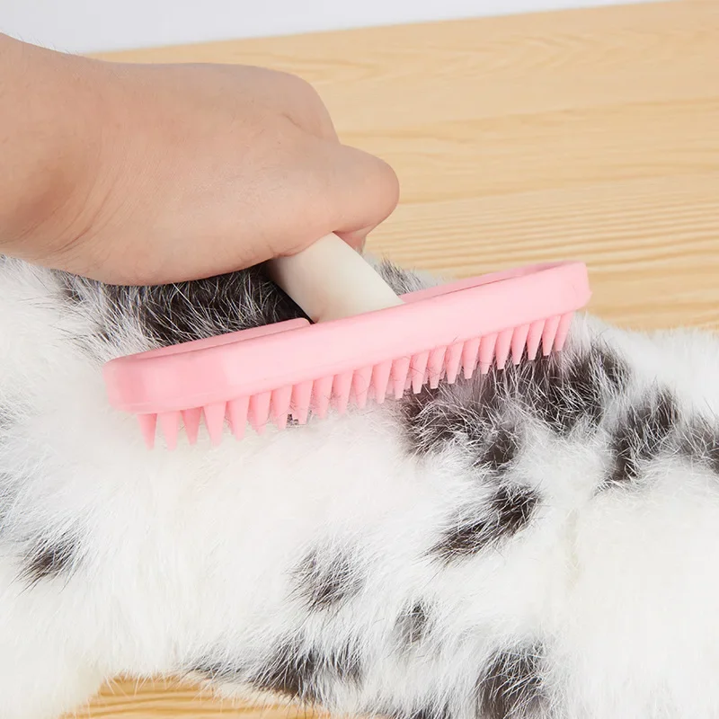 Pet Hair Brush Pet Grooming Clipper Dog Grooming Comb Silicone Small Pet Rabbit Comb Grooming Trimmer Fur Brush For Guinea Pig Chinchilla Cleaning Grooming Tool Accessoires Lapin