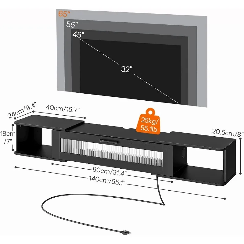 Wall Mounted TV Shelf