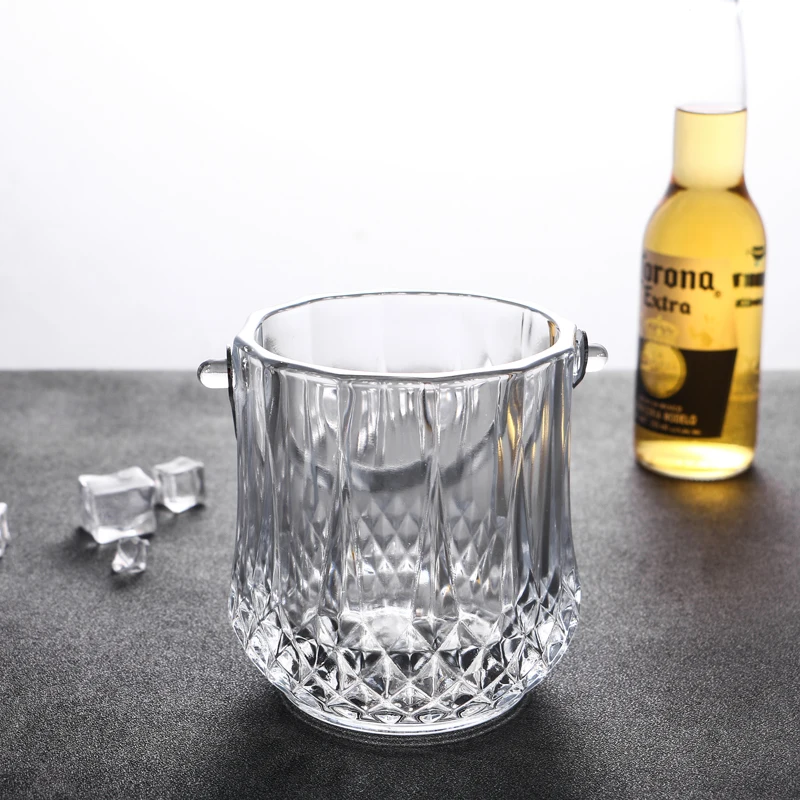 Transparent Lead-free Crystal Glass Diamond Ice Bucket Bar KTV Fashion Creative Wine Barrel / Ice Bucket 1L
