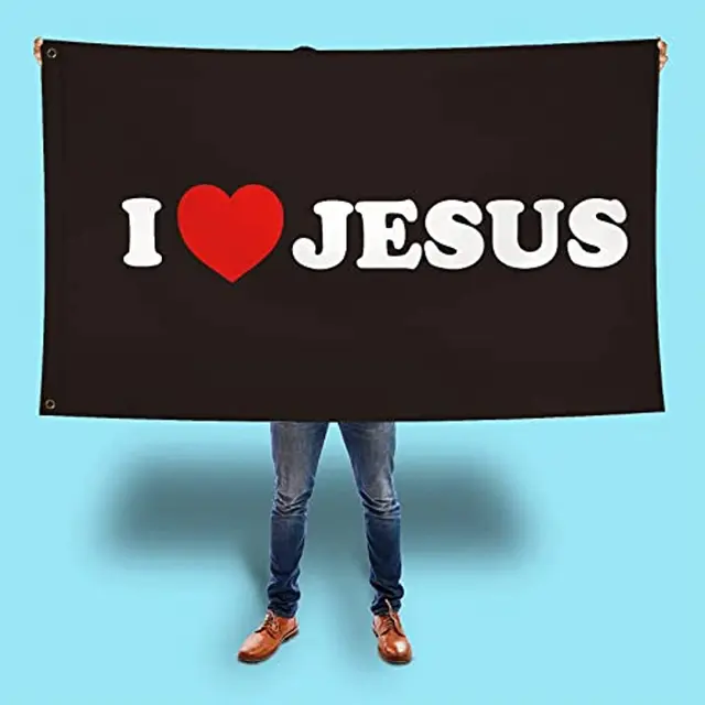 New I Love Jesus Flag I Heart Jesus Flag Funny Meme Flags Banner Cool