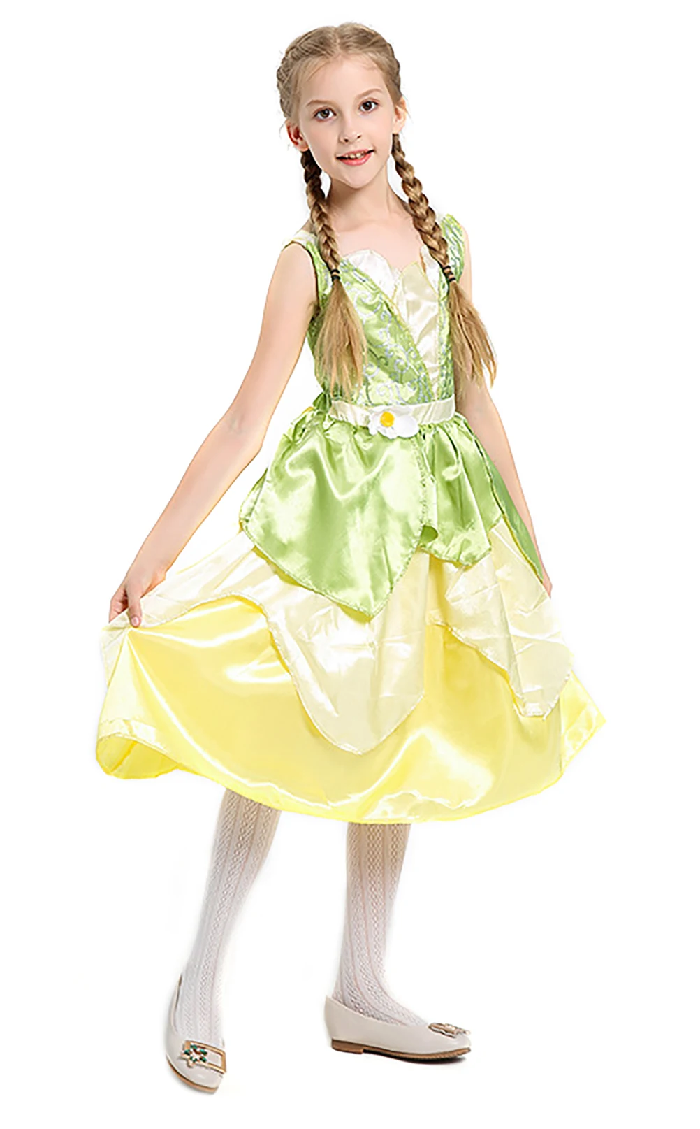 Jurebecia Green Fairy Frog Princess Dress Girls Birthday Party Fancy Dresses Kids Halloween Elf Costume Outfits