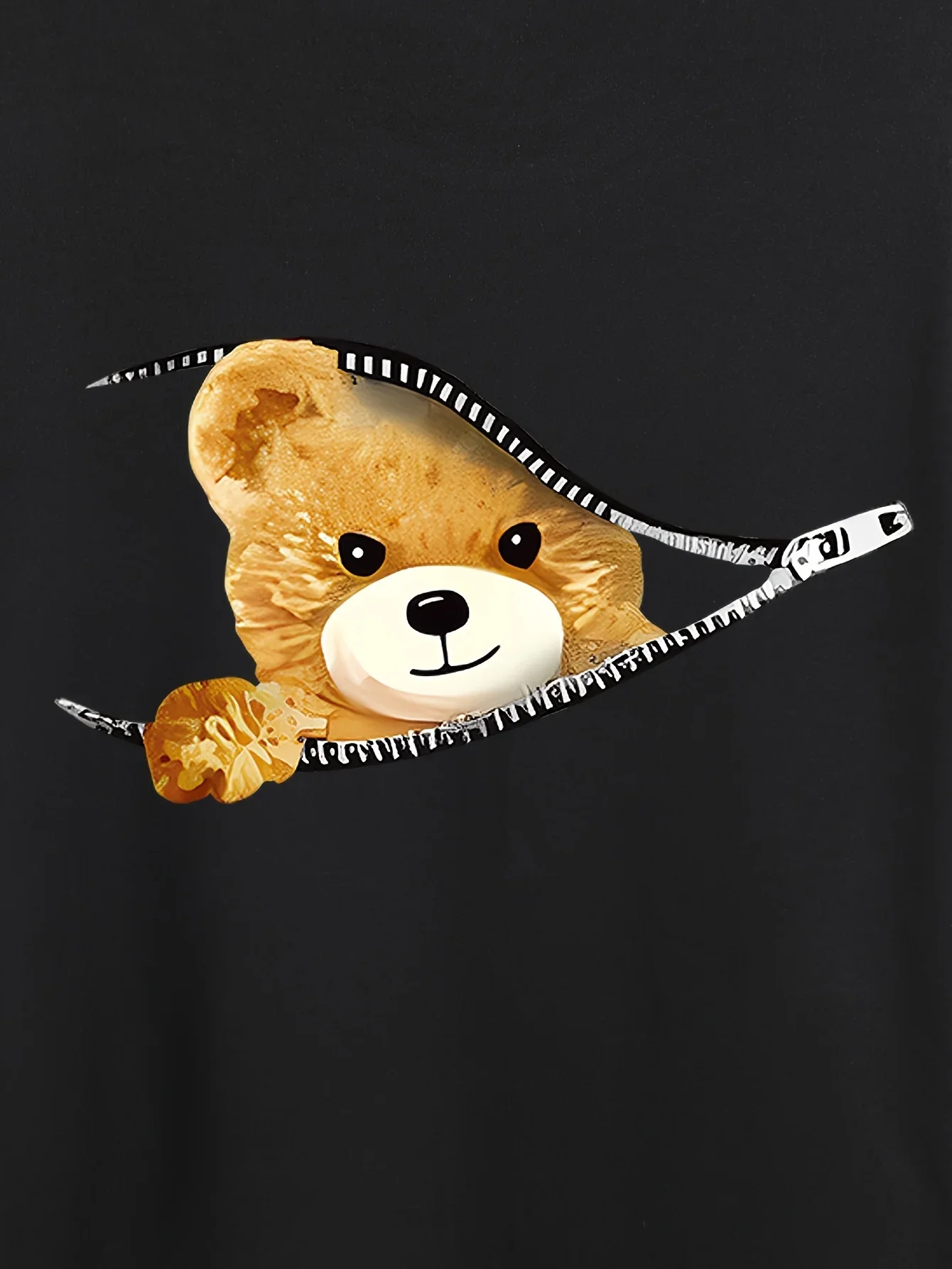 100% cotton men's summer casual Bear cartoon print loose size round neck short sleeved T-shirt+shorts set 4