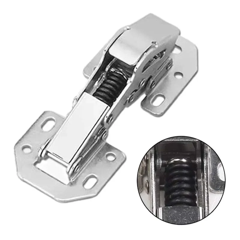 Door Hinges 4 Inch Cabinet Hinge with Screws 90 Degree No-Drilling Hole Cupboard Door Hydraulic Hinges Household Furniture Hardwares