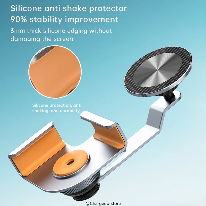 Magnetic Aluminum Alloy Car Phone Holder Screen Side Holder Adjustable No Need To Stick for Tesla Model 3/Y BYD Car with Screen