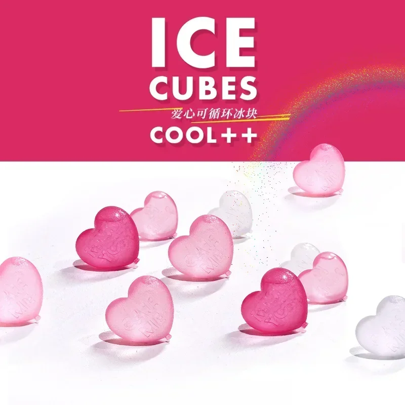 

15Pcs Ice Cubes Love Plastic Ice Ball Cooling Chilled Coke Whiskey Champagne Recyclable Barware Wine Cooler Ice Bucket Chiller