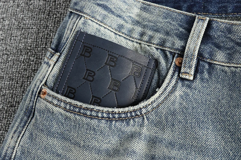 Heavy Washed Vintage Embroidered Denim Jeans Men's Versatile All Season Casual Trend Loose Tapered Straight Leg Pants Cityboys 3