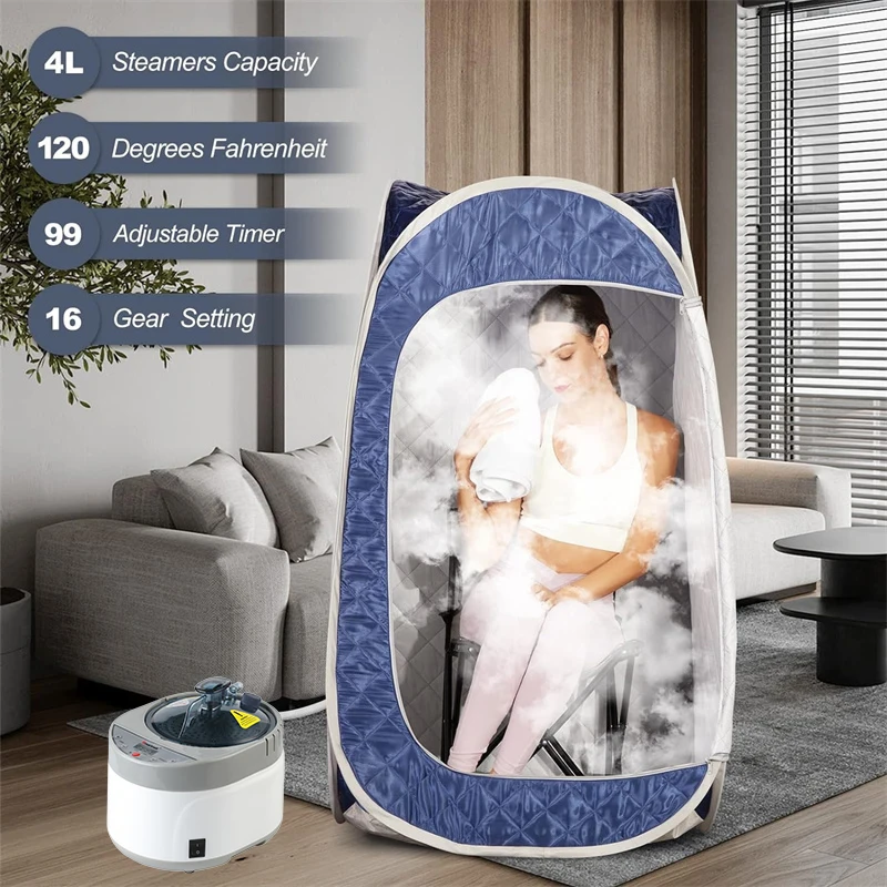 Single Person Sauna, Portable Steam Sauna Full Body, Newly Upgraded Large Space Sauna, Quick-Folding Sauna Spa Tent