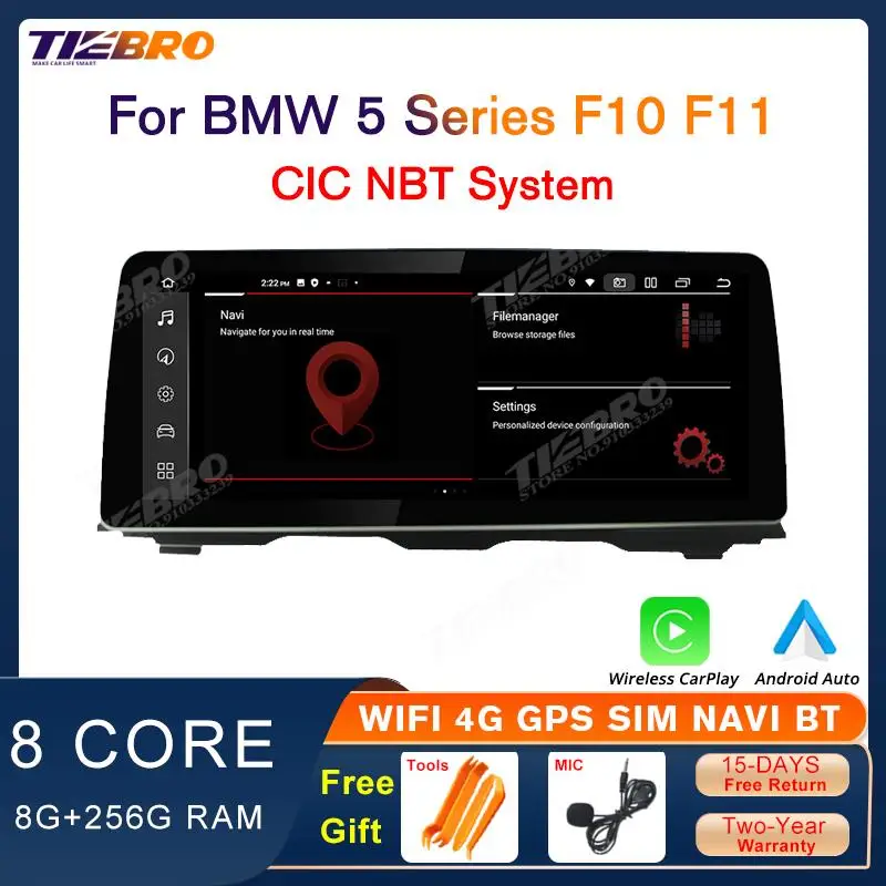 

TIEBRO 12.3Inch 1920*720P For BMW 5 Series F10 F11 2010-2016 CIC NBT System Car Radio Multimedia Player Android11 GPS Navigation