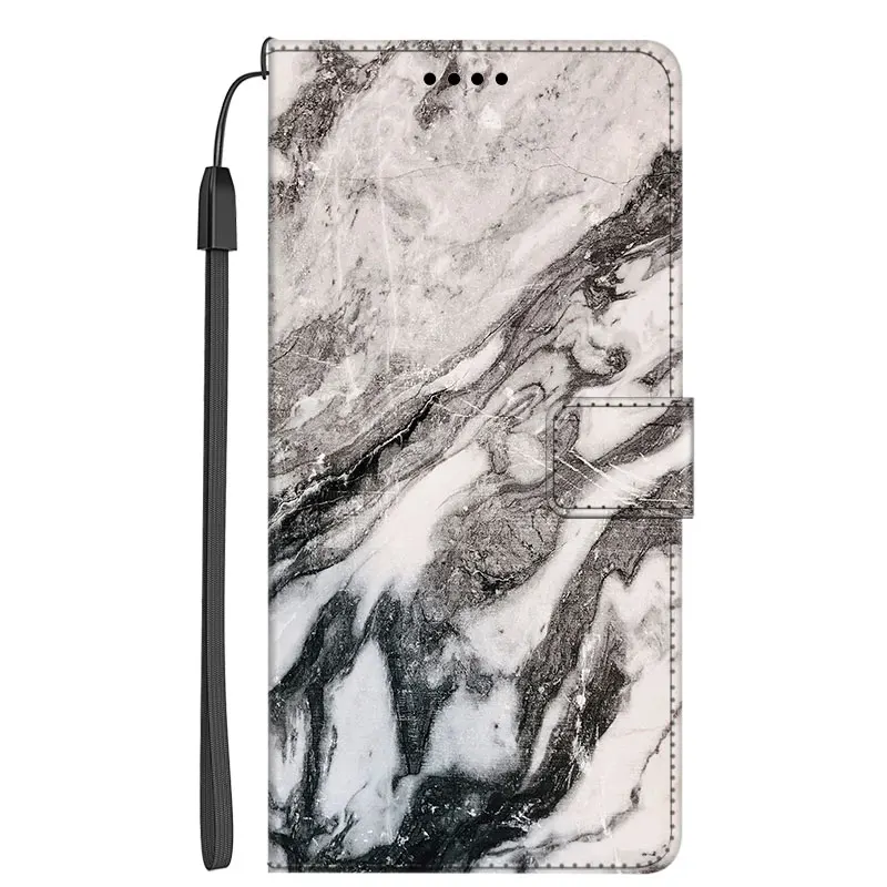 Leather Flip Case For Samsung Galaxy Quantum 2 / S22 Ultra / F52 5G / F62 M62 Marble Wallet Phone Case Stand BOOK Cover Bag kawaii phone case samsung Cases For Samsung