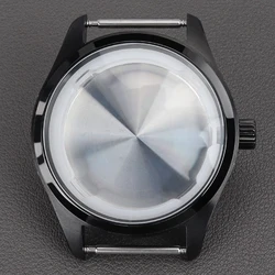 Premium Black Stainless Steel 40mm Watch Case - Pilot Style Watch Accessories for NH35 NH36 (Black)