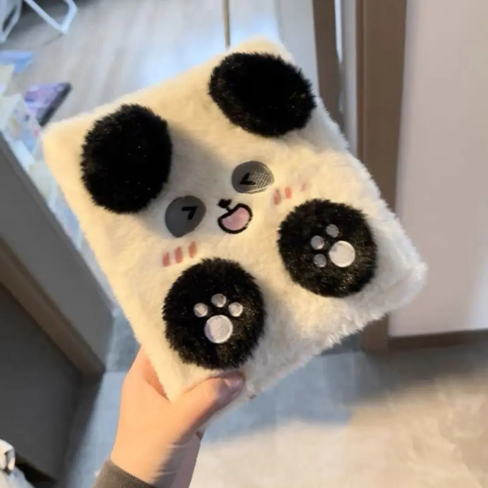 Photo album card binder sleeves fluffy bear plush binder photocard holder plush puppy A6 collect album notebook 4 grids cartoon dog card photocard binder