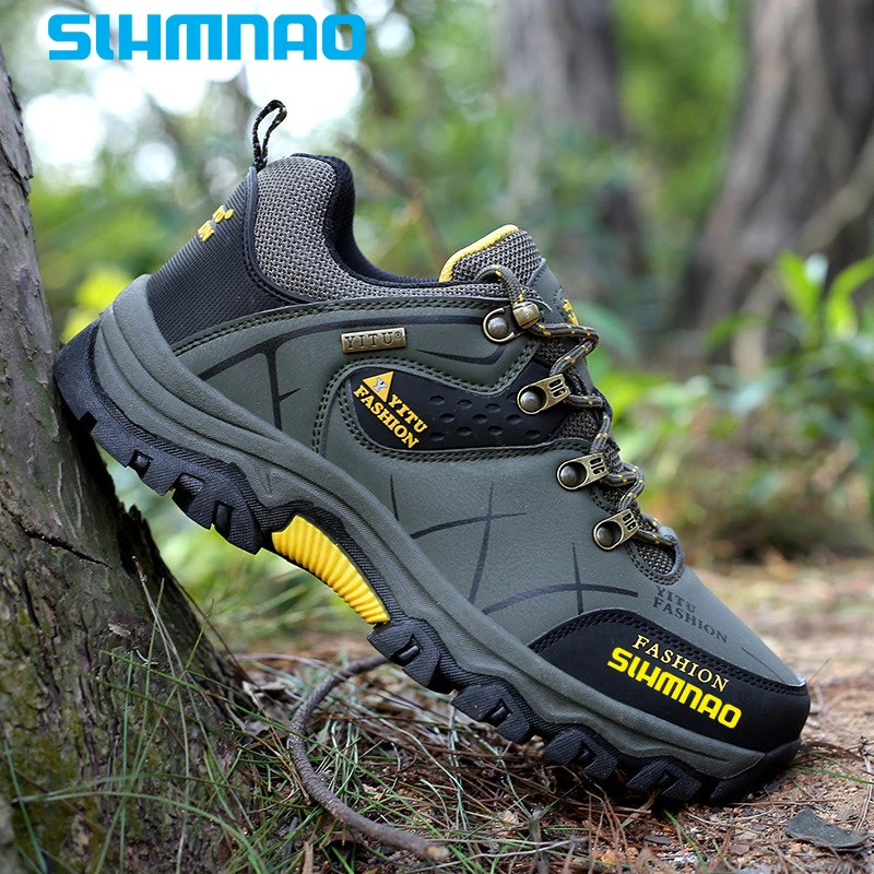 Waterproof and Anti Slip Fishing Shoes, Autumn and Winter Men's Outdoor Hiking Shoes, Anti Slip and Wear-resistant Hiking Shoes