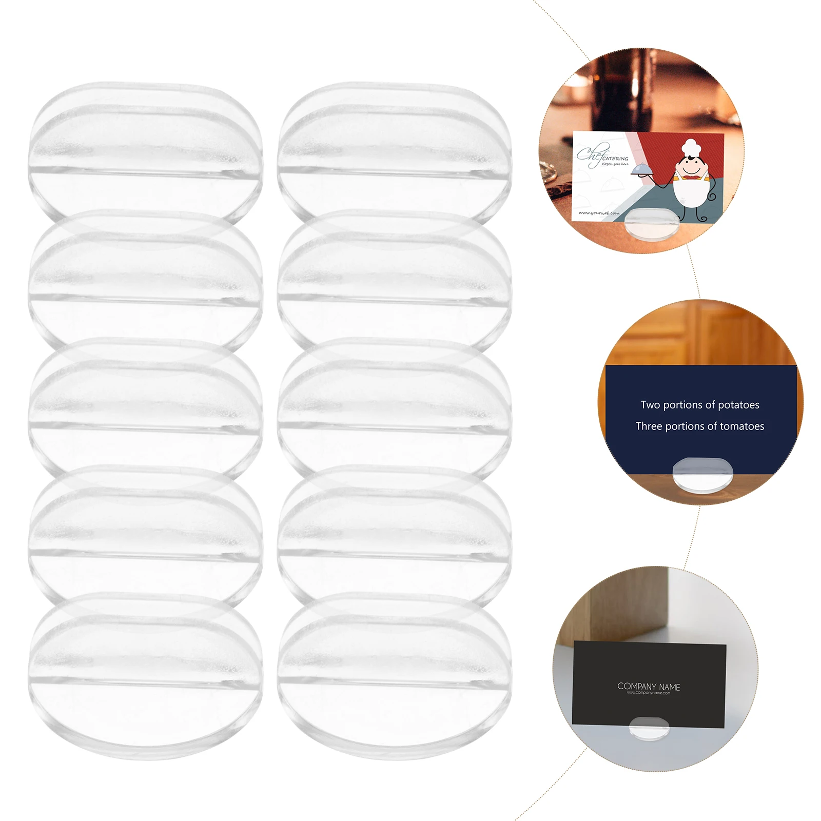 50pcs Business Cards Stand Tabletop Card Holder Clear Plastic Card Display Stand Base Store Sign Holder 2.4x2.4x1cm 6