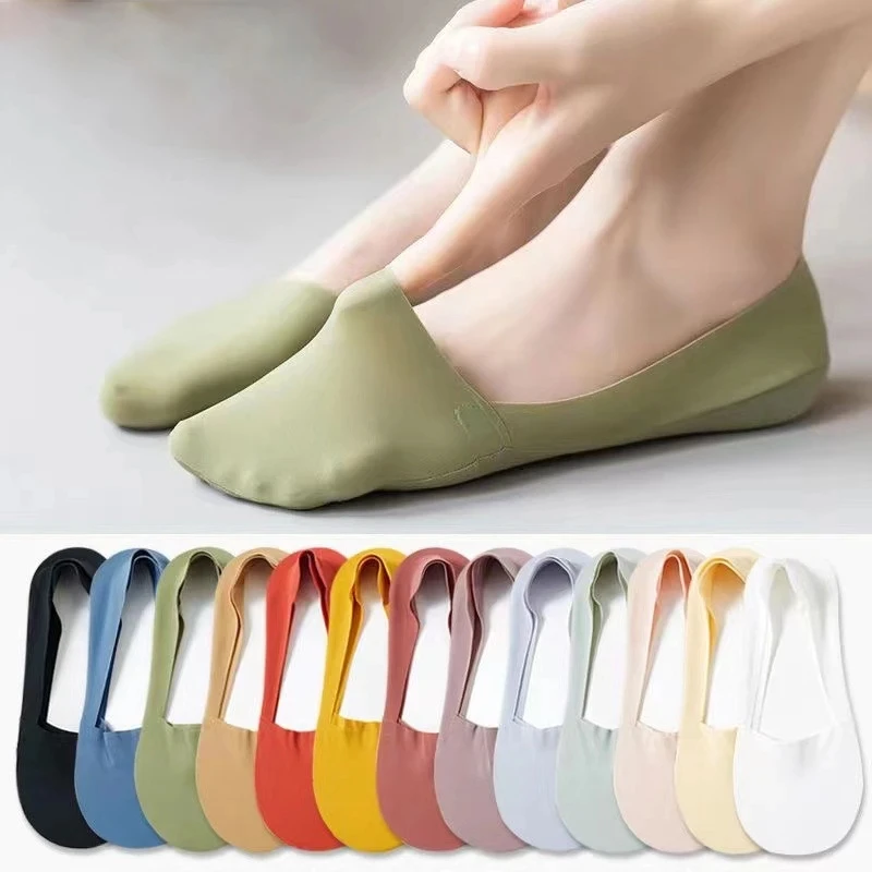 

2023 Women Socks High Quality Matching Casual Socks Summer Thin Cotton Bottom Non-slip Invisible Low Short Socks Breathable