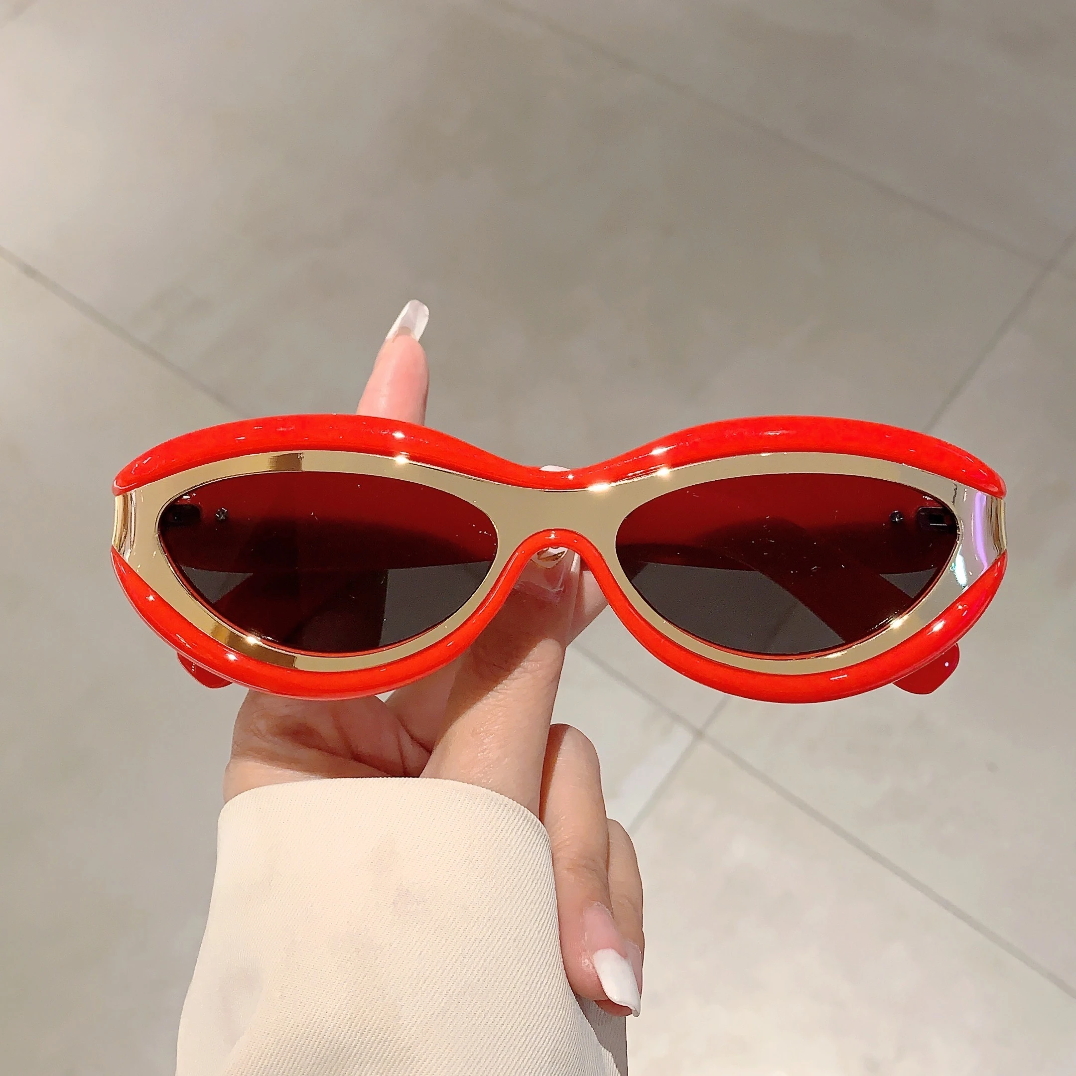 Kammpt Vintage ovale Sonnenbrille Männer Mode Farbverlauf Farben trend ige stilvolle Marke Designer Frauen Spiegel Outdoor-Sonnenbrille