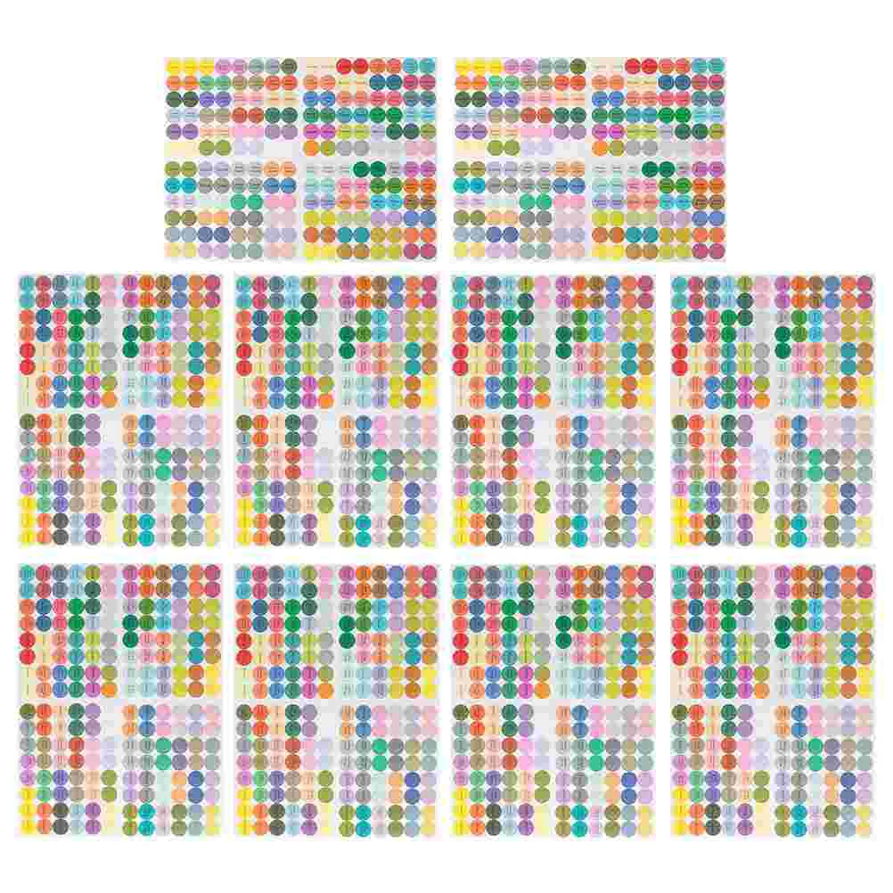 

10pcs Rounded Tag Stickers Adhesive Oil Bottle Decals Labels for Home (Colorful)