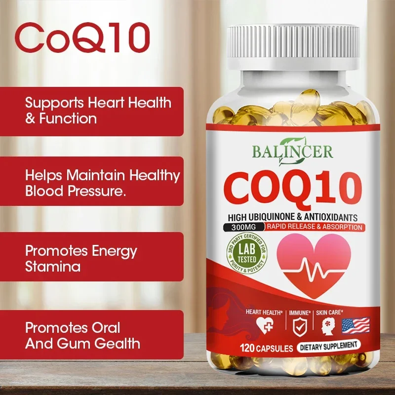 CoQ10 Softgels Coenzyme Q10 (ubiquinone) Supplement Supports Heart Health and Energy Production
