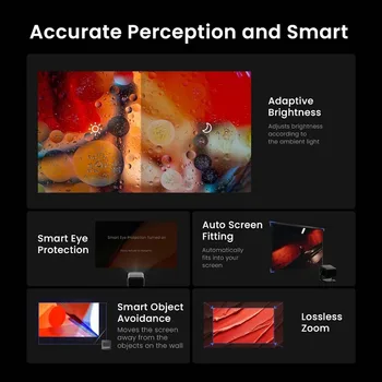 JMGO N1 Pro Projector 1080P FHD, 4K MALC™ Tri-Color Laser Portable Outdoor Projector with Android TV 11, Freestyle Gimbal 4