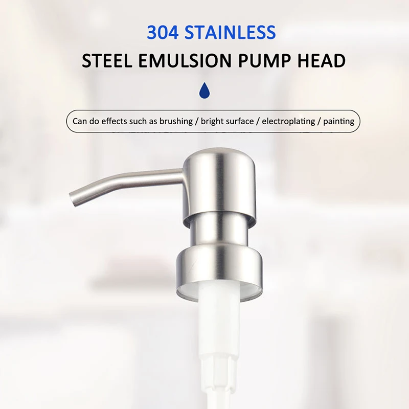 1pc 304 Stainless Steel Hand Liquid Soap Pump Dispenser Head Nozzle for Bathroom Kitchen Foam Soap Shampoo Dispenser Accessories