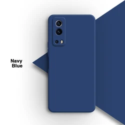 Vibrant Candy Color Soft Silicone Phone Case - Liquid Original Back Cover for VIVO Y51S 5G (Navy Blue)