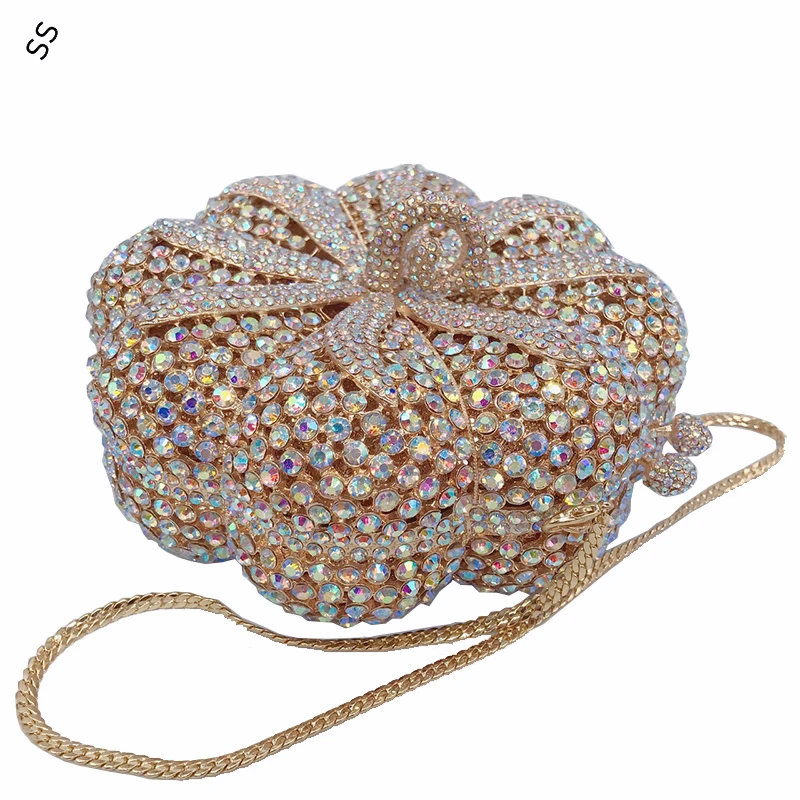 Evening Party Personality Round Rhinestone Diamond Clutch Bags Fashion Hard Shell Shoulder-bag for Women