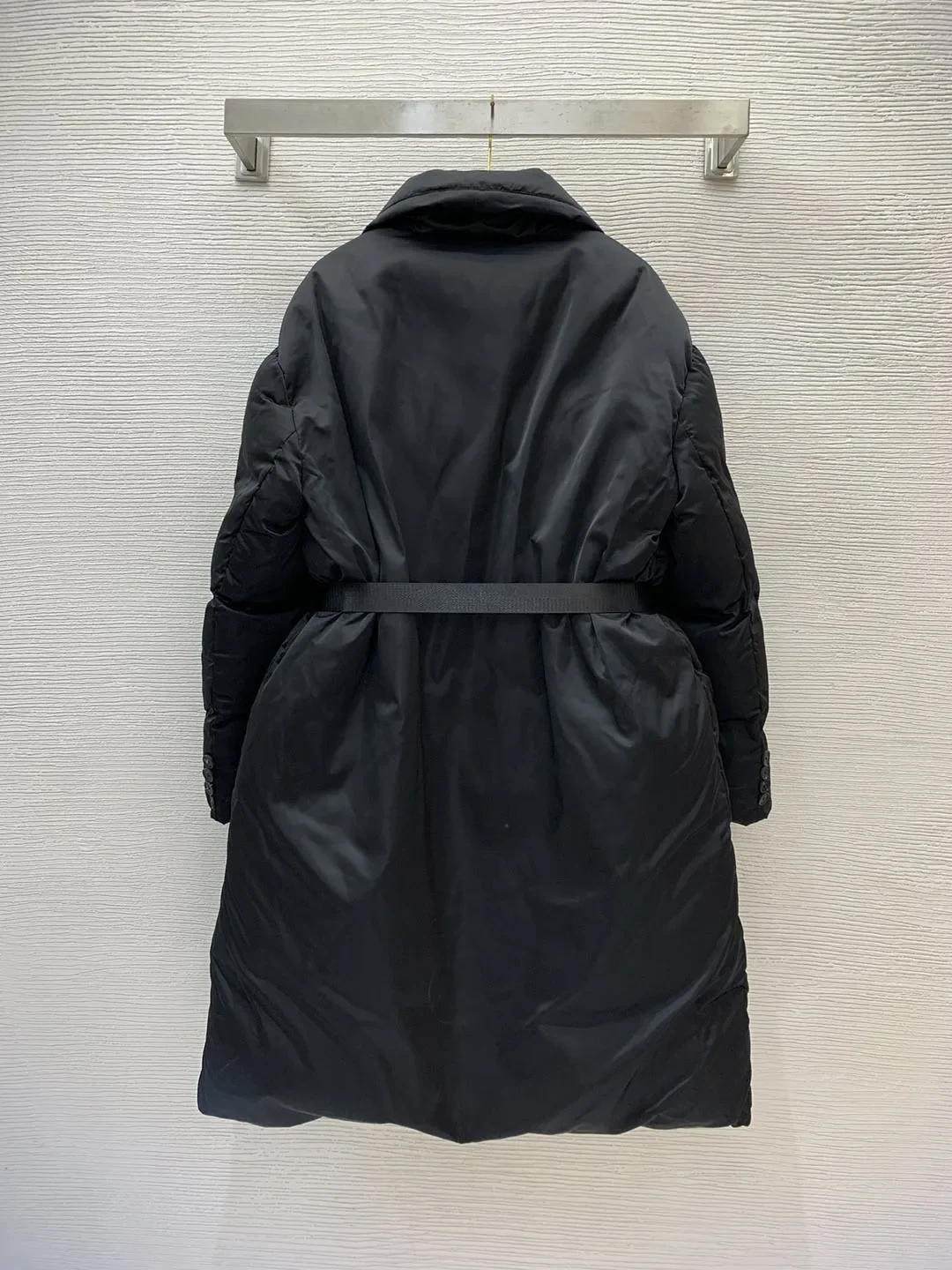 

Slim Suit Collar Belt Coat, Thickened Waist, Over Knee, White Duck Down, Long, Fashion, Autumn, Winter